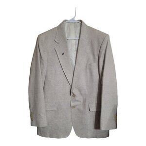 Davis & Squire Jacket Men 42R Beige Sport Coat Blazer Silk Yarn Vacation Career